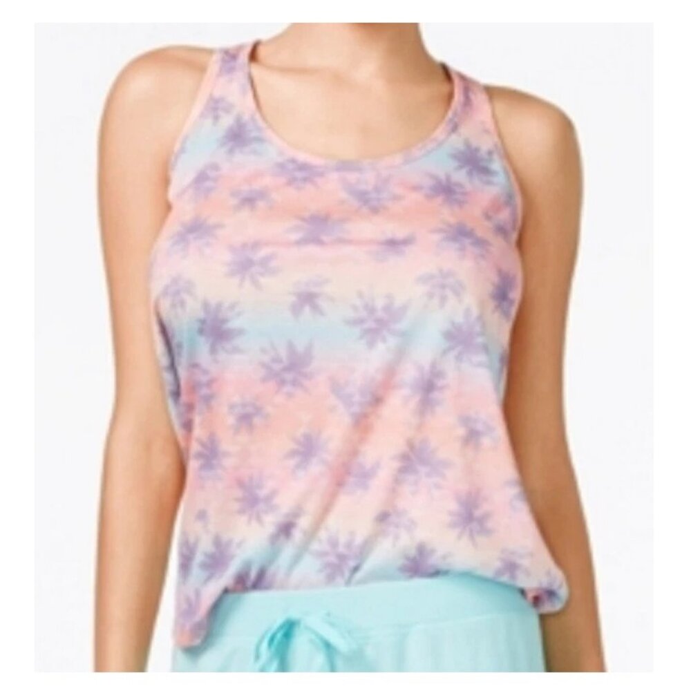 Jenni Women's Printed Sleeveless Lounge Pajama Top , Sunset Pink, Large